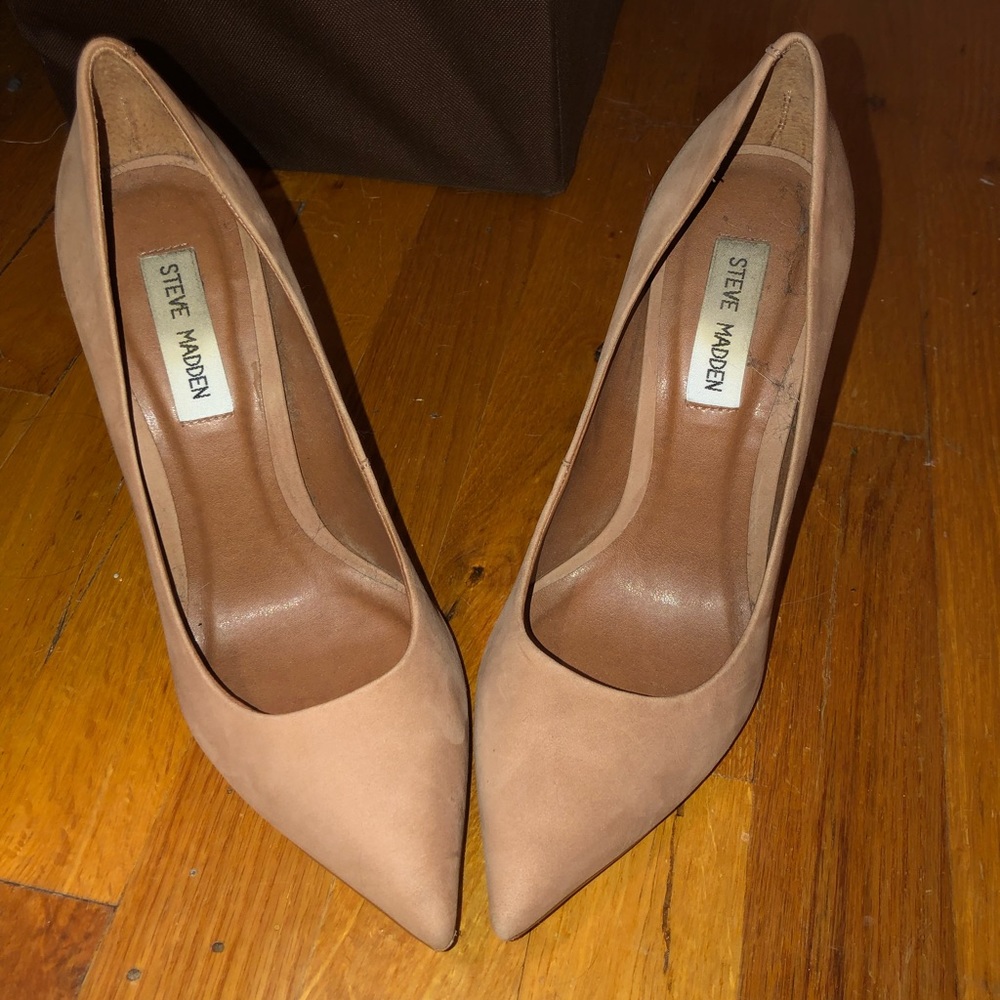 Tan block heels